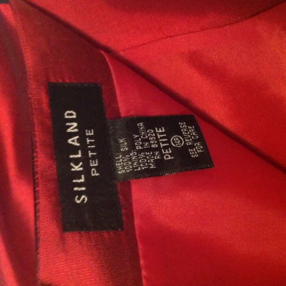 Silkland crimson red & black silk skirt size 14P - Picture 3 of 8
